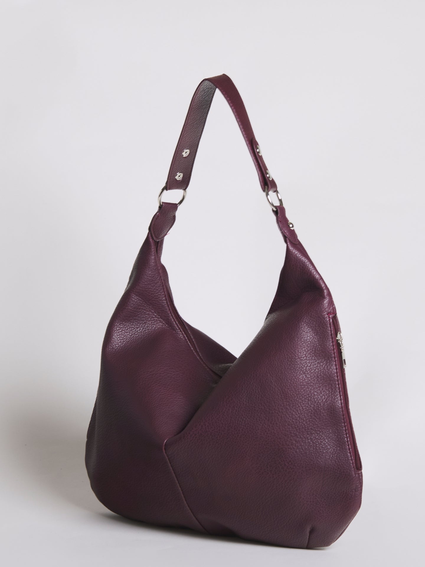 Große Schultertasche Damen – Veganes Leder in Schwarz & Lila