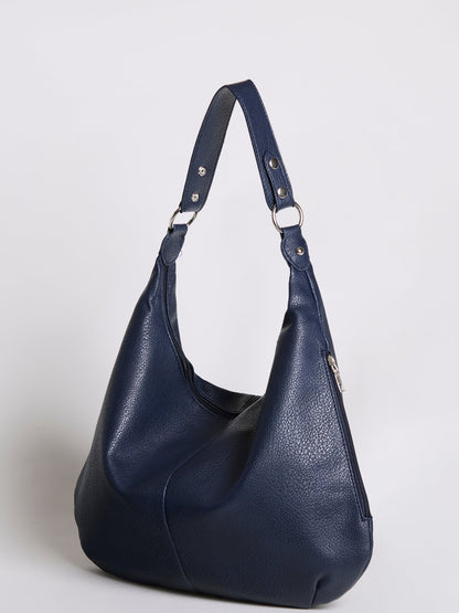 Große Schultertasche Damen – Veganes Leder in Schwarz & Lila