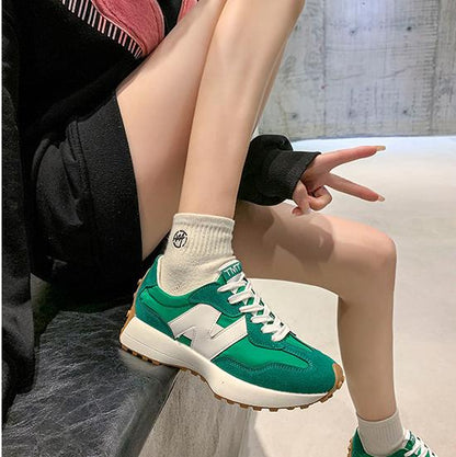 Mina Damen Sneaker – Leicht, Atmungsaktiv & Trendig in Beige-Orange