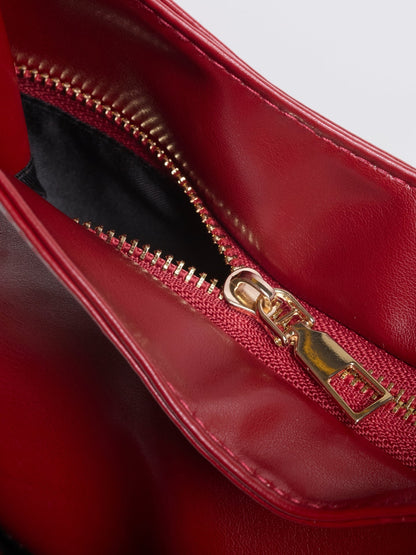 Geräumige Schwarze Schultertasche aus Veganer Leder – Minimalistisches Design