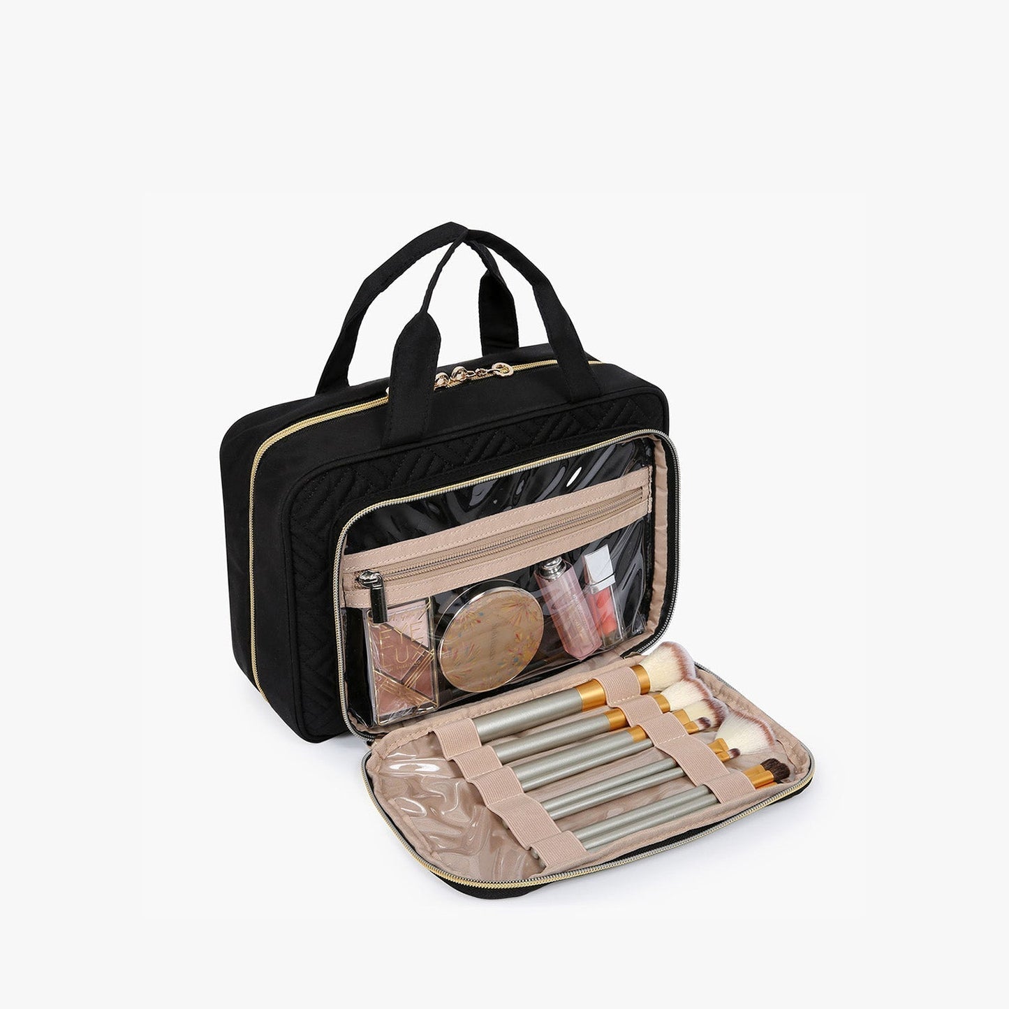 Wasserdichte Kulturtasche mit Transparentem Reiseset – Luxus Kosmetik- & Make-up Tasche für Reisen