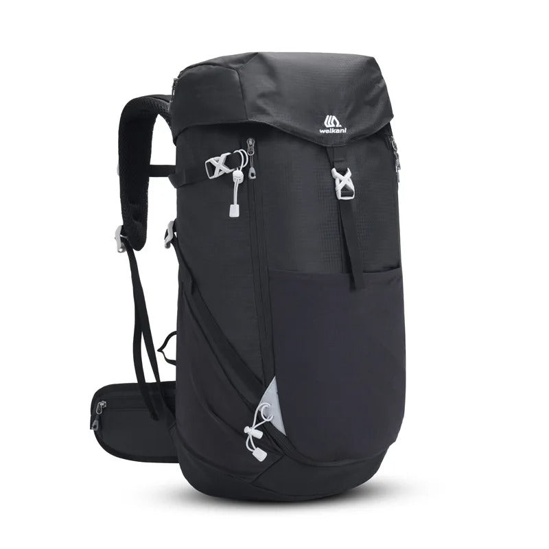 Wasserdichter 50L Nylon Rucksack – Robuster Outdoor Trekkingrucksack mit Regenhülle, Laptopfach & Komforttragesystem