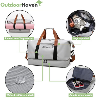 Wasserdichte Sport- und Reisetasche – 40L Weekender mit Schuhfach & Nassfach – Ideal für Sport, Reisen & Alltag