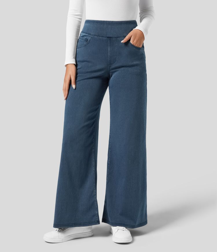 Damen Wide Leg Jeans – Bequeme Schlaghose mit Hoher Taille