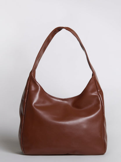 Geräumige Schwarze Schultertasche aus Veganer Leder – Minimalistisches Design