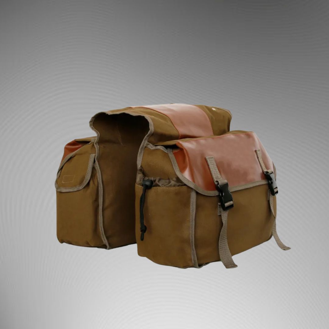 Wasserdichte Fahrradtasche aus Canvas – Doppelte Seitentaschen mit viel Stauraum