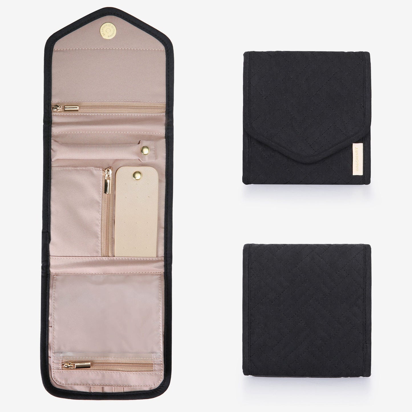 Schmucktasche Organizer – Kompakte Schmuck Aufbewahrung für Reisen im Umschlag-Design
