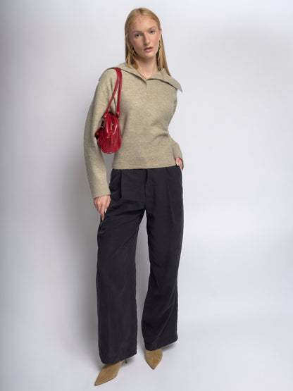 Liorra Vegane Leder Handtasche mit Doppelten Fächern – Elegant & Funktional
