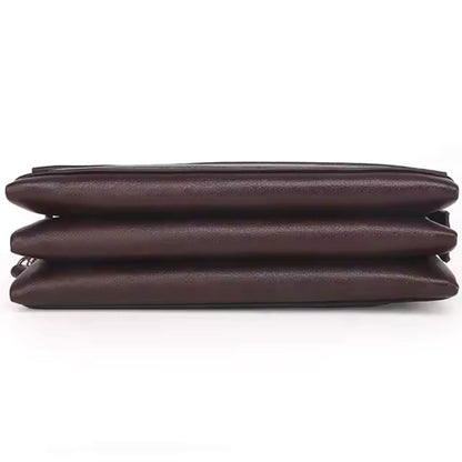 Leder Herren Portemonnaie mit Handgelenkriemen – Multifunktionale Clutch mit Reißverschlussfächern