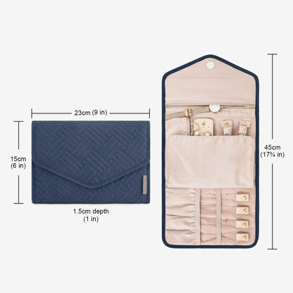 Schmucktasche Organizer – Kompakte Schmuck Aufbewahrung für Reisen im Umschlag-Design