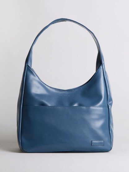 Geräumige Schwarze Schultertasche aus Veganer Leder – Minimalistisches Design