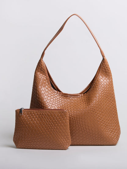 Luxuriöse Geflochtene Schultertasche mit Etui – Geräumig, Stilvoll & Nachhaltig