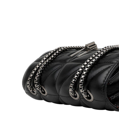 Luxuriöse Quilted Schultertasche mit Kette – Elegante Crossbody Bag aus veganem Leder