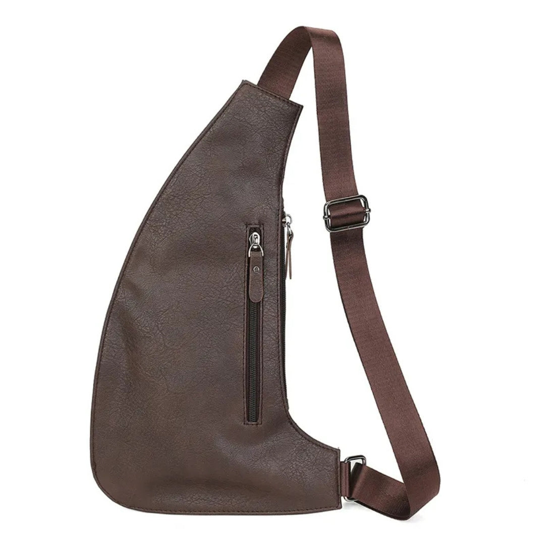 Crossbody Umhängetasche für Herren – Leder Sling Bag mit Mehreren Fächern