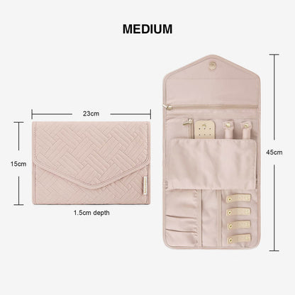 Schmucktasche Organizer – Kompakte Schmuck Aufbewahrung für Reisen im Umschlag-Design