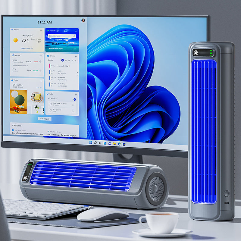 Tragbarer Aircooler mit LED – 2-in-1 Ventilator und Luftreiniger für Zuhause und Büro