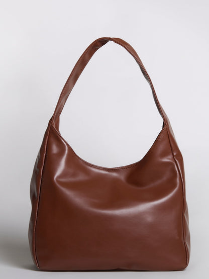 Geräumige Schwarze Schultertasche aus Veganer Leder – Minimalistisches Design