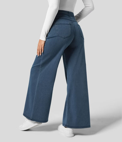 Damen Wide Leg Jeans – Bequeme Schlaghose mit Hoher Taille