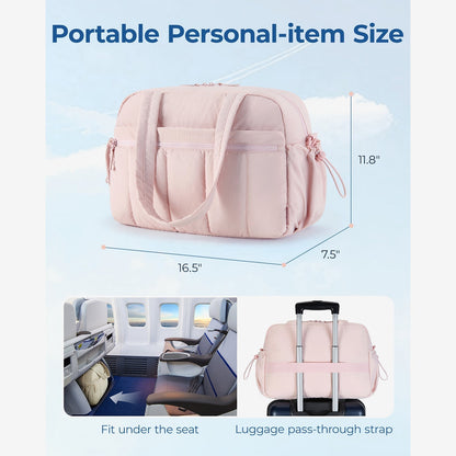 Reisetasche für Handgepäck – Leicht & Wasserabweisend mit Trolley-Gurt & PVC-Fach
