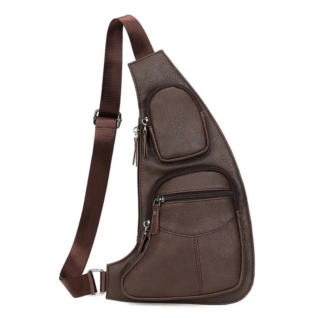 Crossbody Umhängetasche für Herren – Leder Sling Bag mit Mehreren Fächern