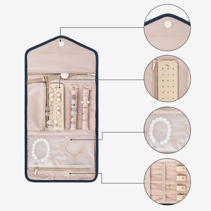 Schmucktasche Organizer – Kompakte Schmuck Aufbewahrung für Reisen im Umschlag-Design