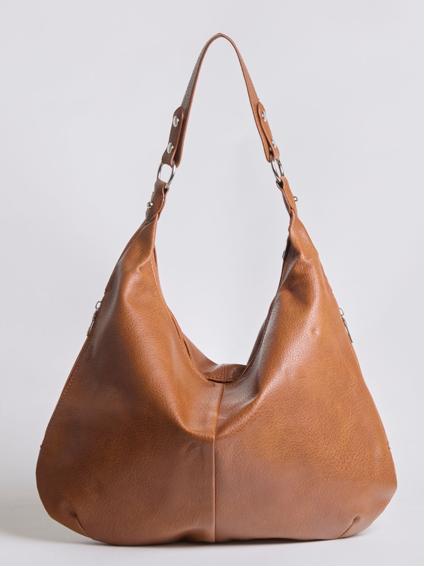 Große Schultertasche Damen – Veganes Leder in Schwarz & Lila