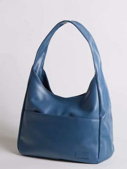 Geräumige Schwarze Schultertasche aus Veganer Leder – Minimalistisches Design