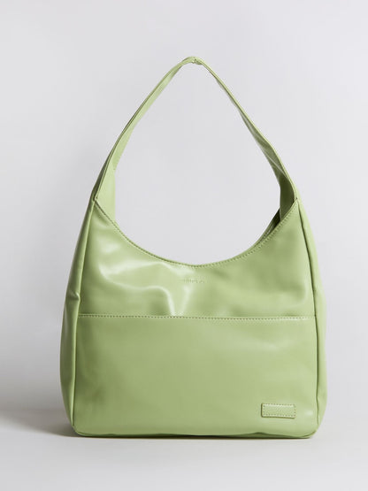 Geräumige Schwarze Schultertasche aus Veganer Leder – Minimalistisches Design