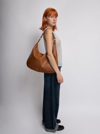 Große Schultertasche Damen – Veganes Leder in Schwarz & Lila