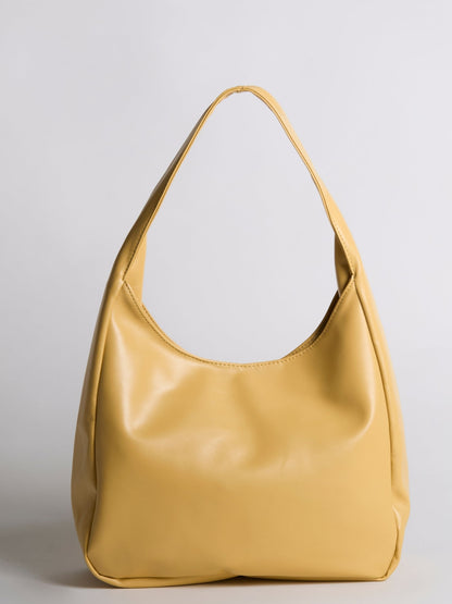 Geräumige Schwarze Schultertasche aus Veganer Leder – Minimalistisches Design