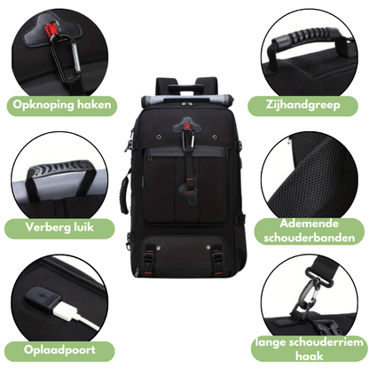 Wasserdichter 50L Rucksack mit USB-Anschluss – Ideal für Reisen, Arbeit & Outdoor