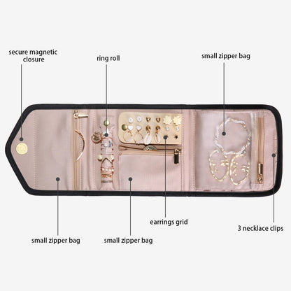 Schmucktasche Organizer – Kompakte Schmuck Aufbewahrung für Reisen im Umschlag-Design