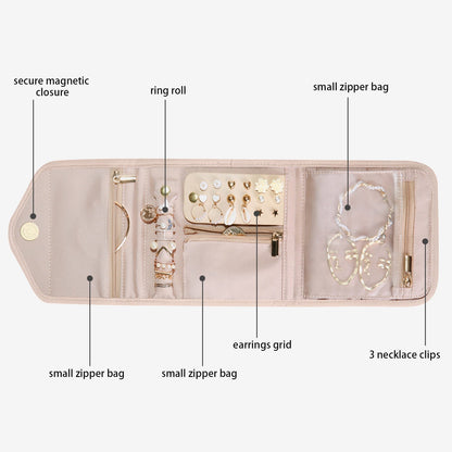 Schmucktasche Organizer – Kompakte Schmuck Aufbewahrung für Reisen im Umschlag-Design