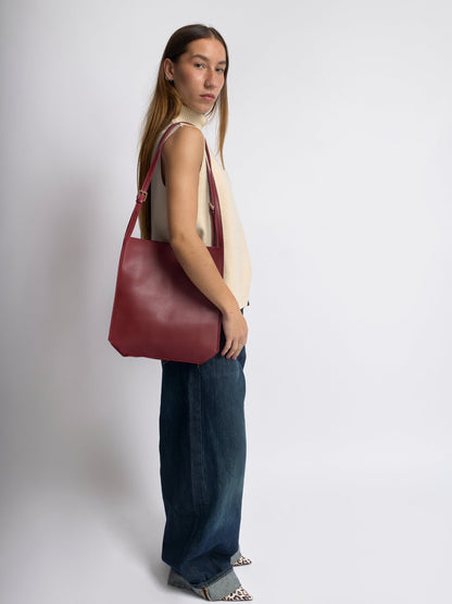 Minimalistische Schultertasche Damen – Schwarz & Braun, Geräumig & Elegant