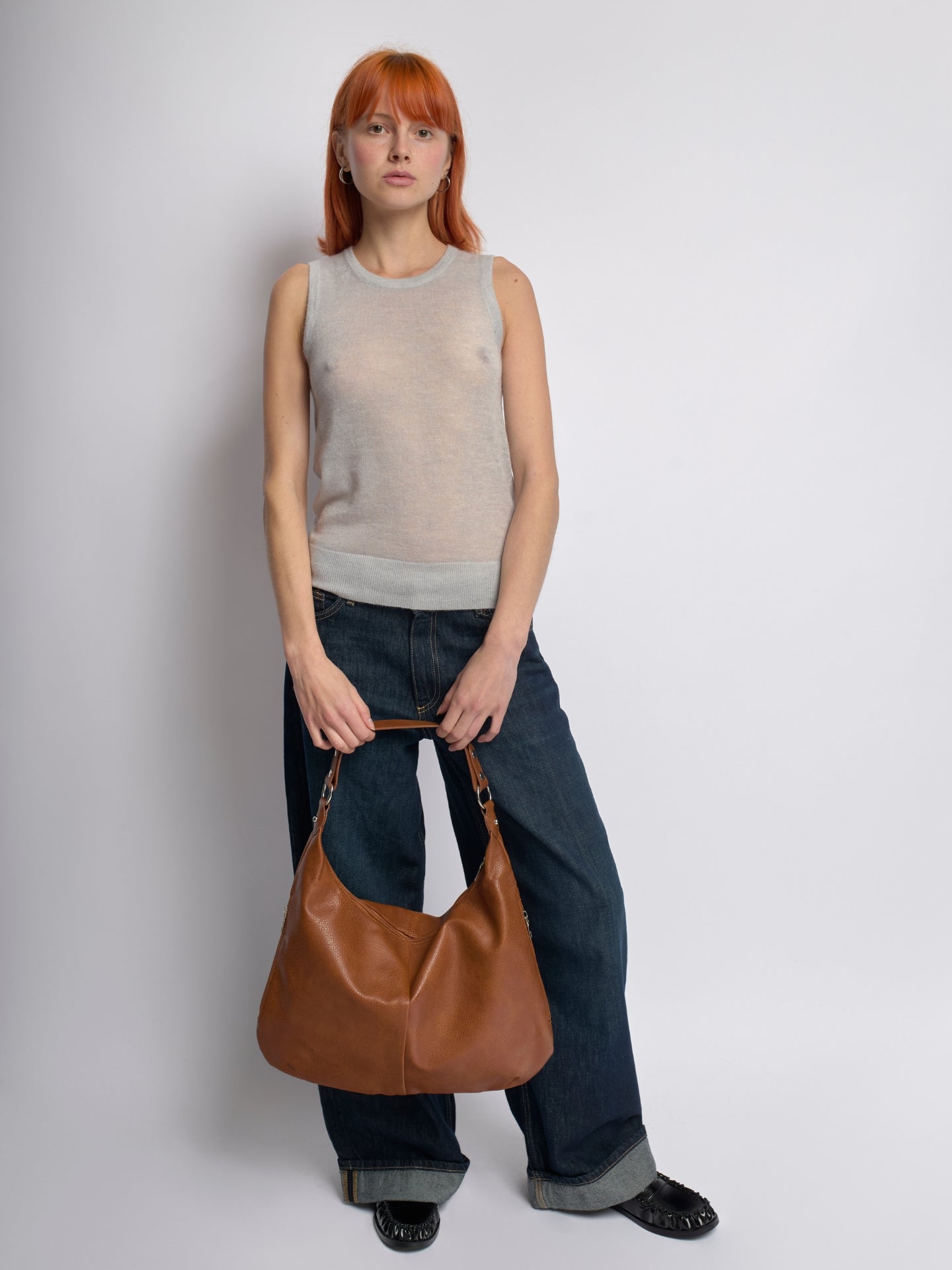Große Schultertasche Damen – Veganes Leder in Schwarz & Lila