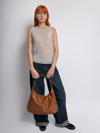 Große Schultertasche Damen – Veganes Leder in Schwarz & Lila