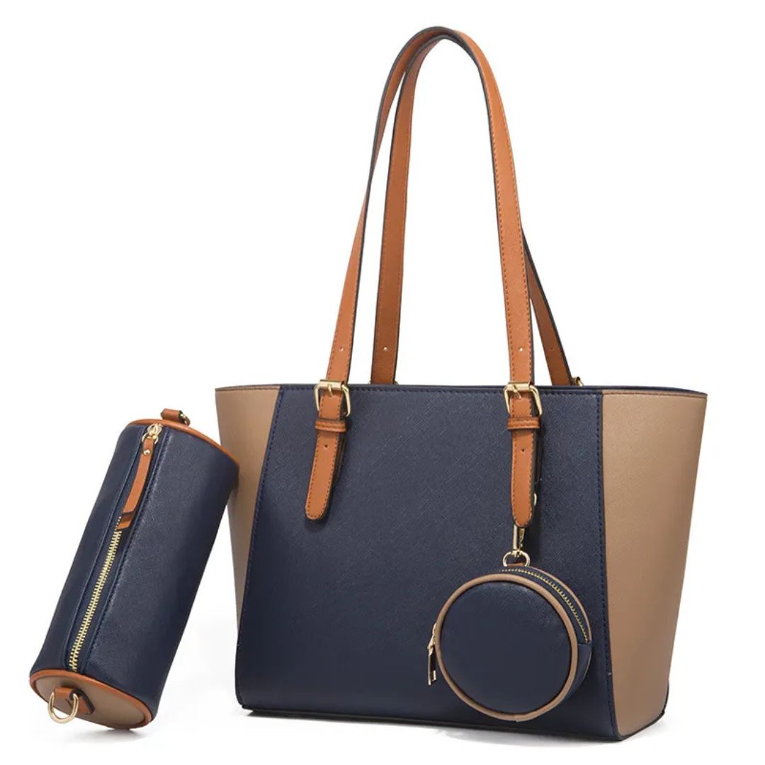 3-teiliges Damen Handtaschen Set – Shopper, Schultertasche & Geldbörse in einem