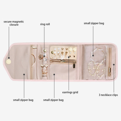 Schmucktasche Organizer – Kompakte Schmuck Aufbewahrung für Reisen im Umschlag-Design