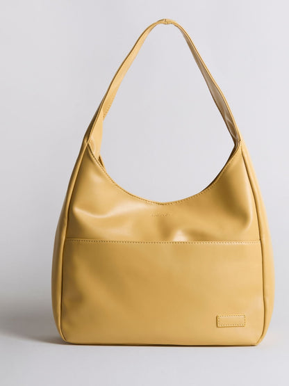 Geräumige Schwarze Schultertasche aus Veganer Leder – Minimalistisches Design