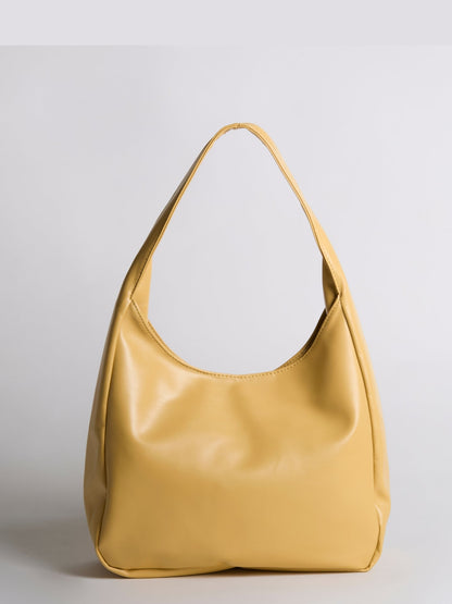 Geräumige Schwarze Schultertasche aus Veganer Leder – Minimalistisches Design