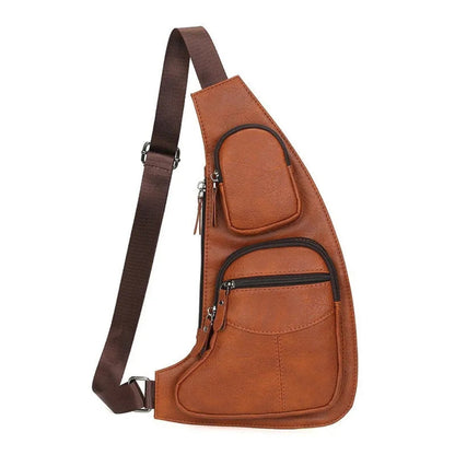 Crossbody Umhängetasche für Herren – Leder Sling Bag mit Mehreren Fächern