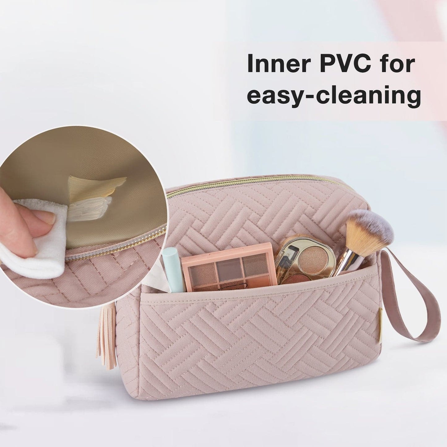 Luxus Kulturbeutel mit Handgelenksband – Wasserabweisender Make-up & Reise Organizer