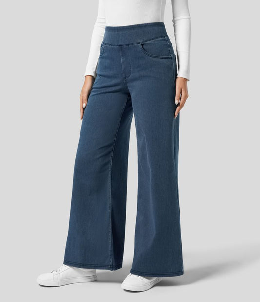 Damen Wide Leg Jeans – Bequeme Schlaghose mit Hoher Taille