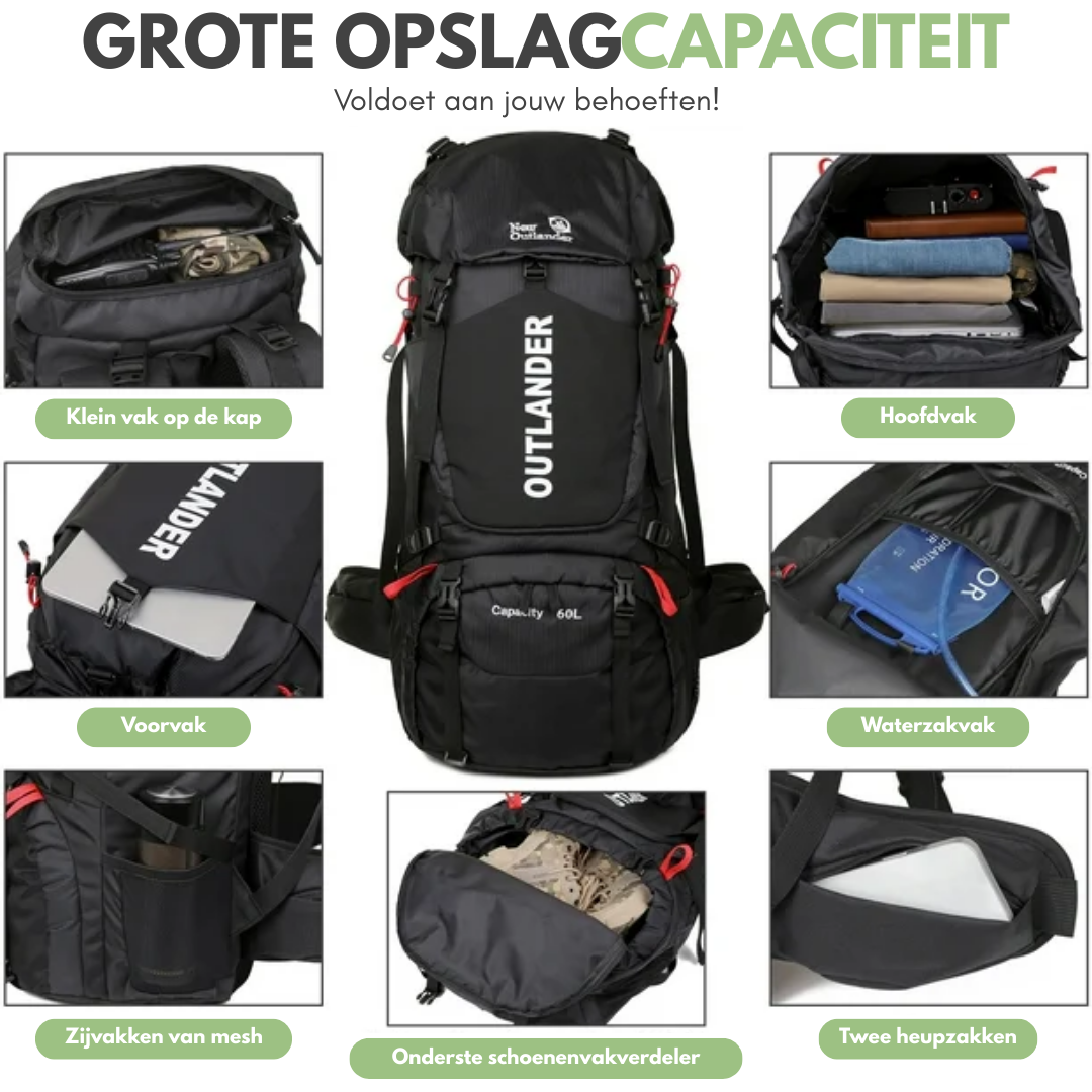Wasserdichter 60L Trekkingrucksack – Ergonomisch, Ultraleicht, Ideal für Wandern & Camping