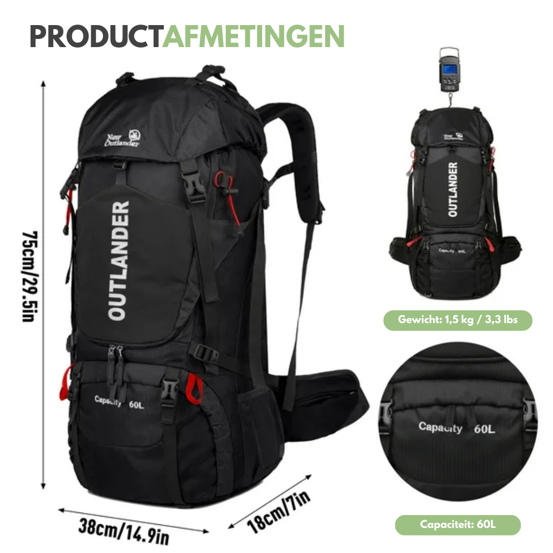 Wasserdichter 60L Trekkingrucksack – Ergonomisch, Ultraleicht, Ideal für Wandern & Camping