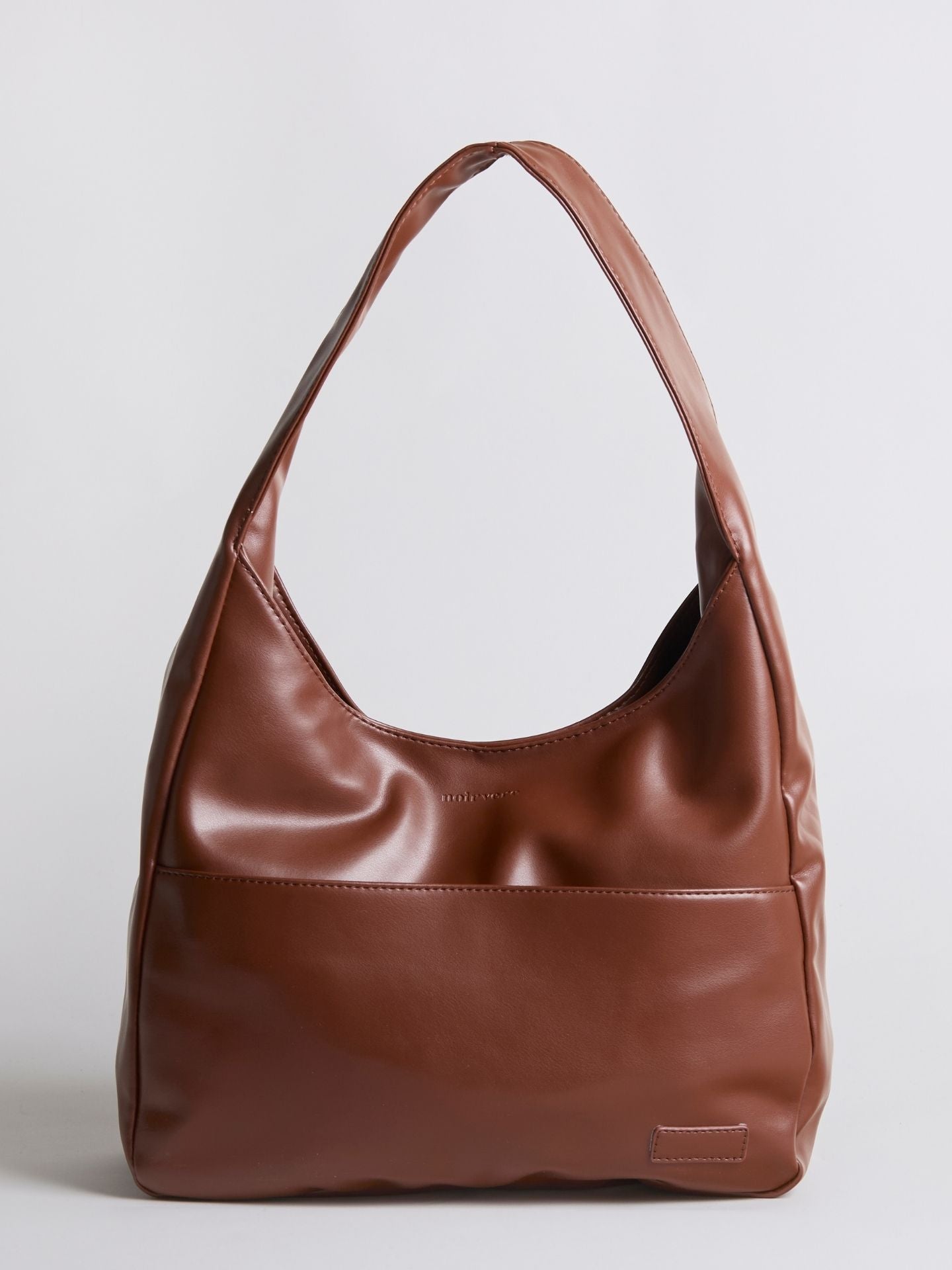 Geräumige Schwarze Schultertasche aus Veganer Leder – Minimalistisches Design