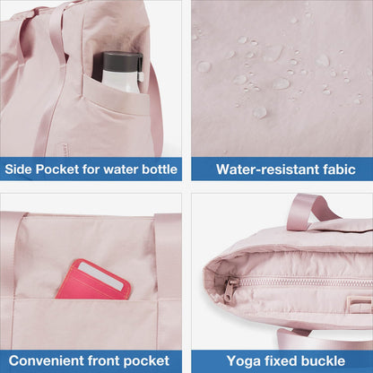 Schwarze Tragetasche Damen mit Yogamatten-Halter – Wasserdicht & Mit Laptopfach für Sport, Arbeit & Reisen