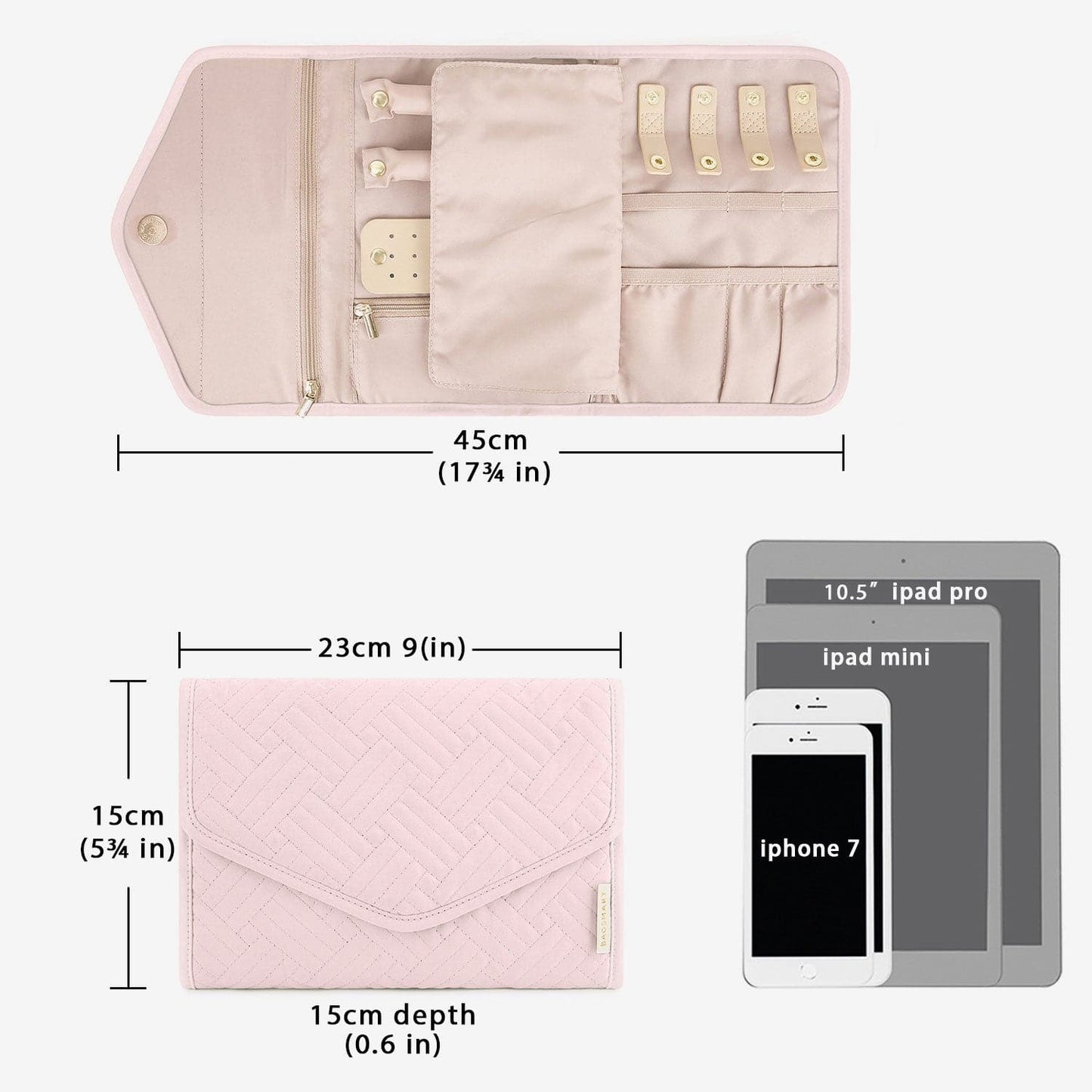 Schmucktasche Organizer – Kompakte Schmuck Aufbewahrung für Reisen im Umschlag-Design