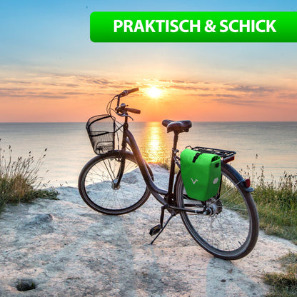 Wasserdichte Fahrradtasche 25L für Gepäckträger – Rolltop, Reflektoren, Pendler & Freizeit