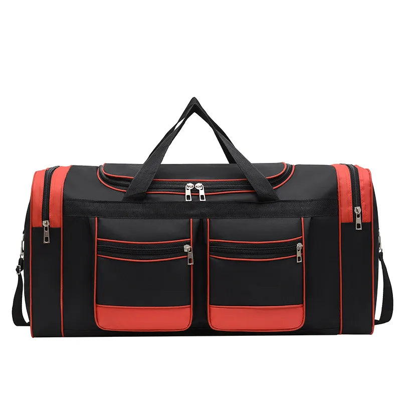 Reisetasche mit Großem Volumen – Wasserabweisende Sporttasche 60L mit Schultergurt – Schwarz/Blau oder Rot